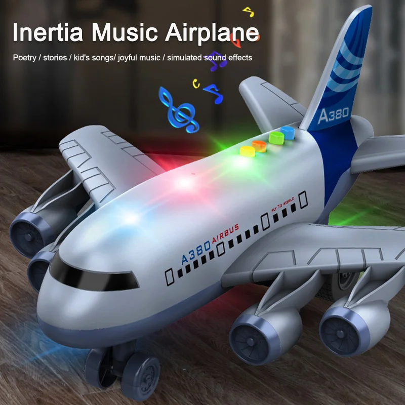 

2023 New Design Sound and Light Airbus Musical Children's Aircraft Model Inertia Toy for Boys Gift Airplane Passenger Plane