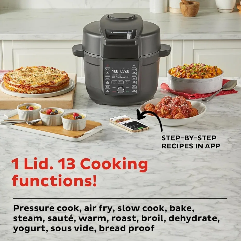 13-in-1 Slow Cookers, Ultimate Lid with WIFI, 6.5 Quart  Air Fryer and Pressure Cooker Combo 3