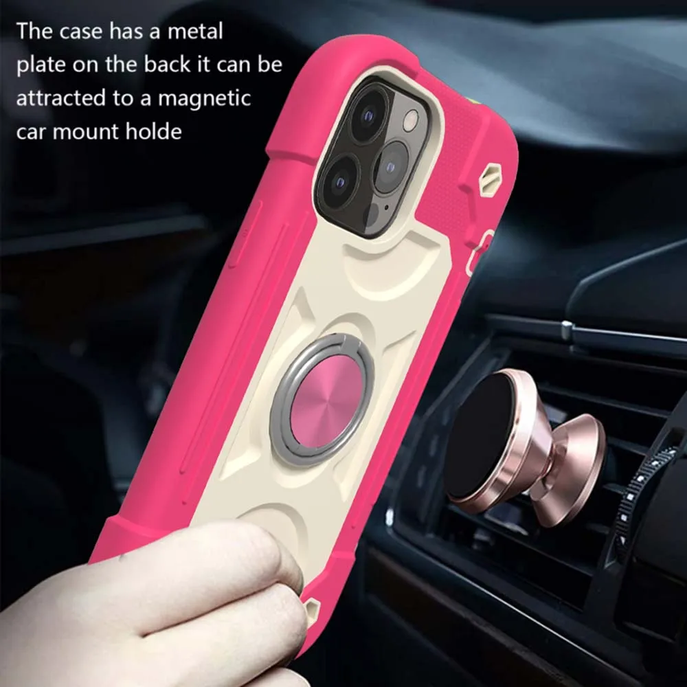 Multifunction Heavy Duty Shockproof Case with Ring Stand and Silicone PC Cover