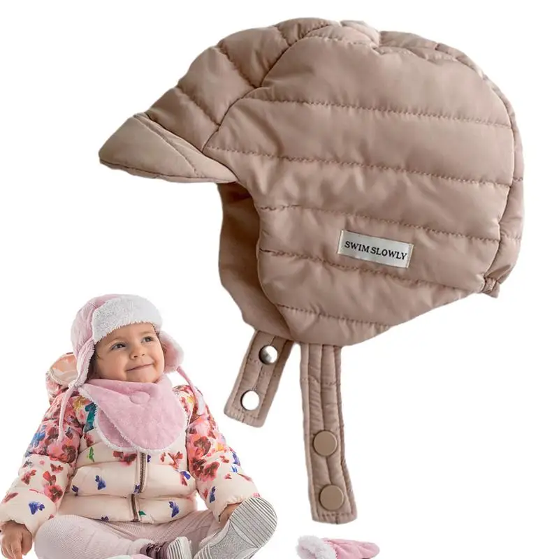 

Baby Ear Protection Beanie Children Thicken Windproof Ear Protection Warm Beanie Waterproof Kids Trapper Hat Cotton Flannel