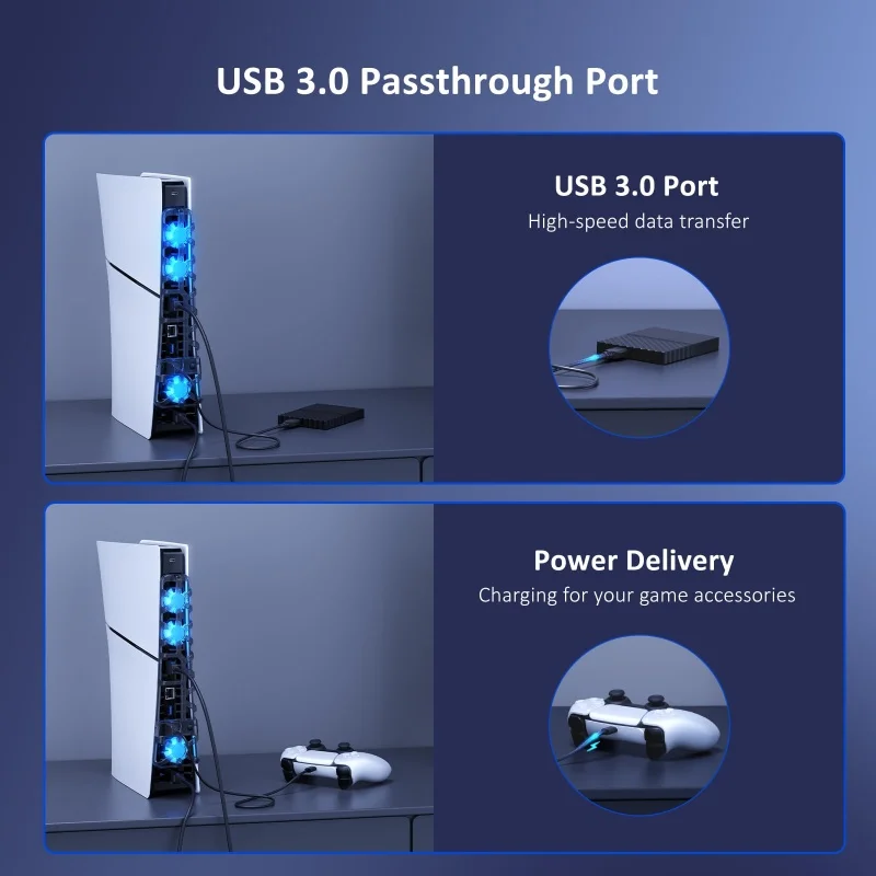 플레이스테이션 PS 5 PS5 슬림용 쿨러, 게임 콘솔 환풍기, 냉각 팬, USB 테이블 환기 장치