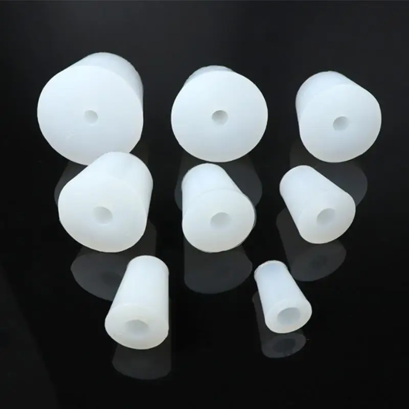 Home Brew Wine Stoppers Silicone Plug With 8mm Hole For Airlock Valve Bubbler Fermentation Exhaust Valve Silicone Rubber Plug airlock stopper