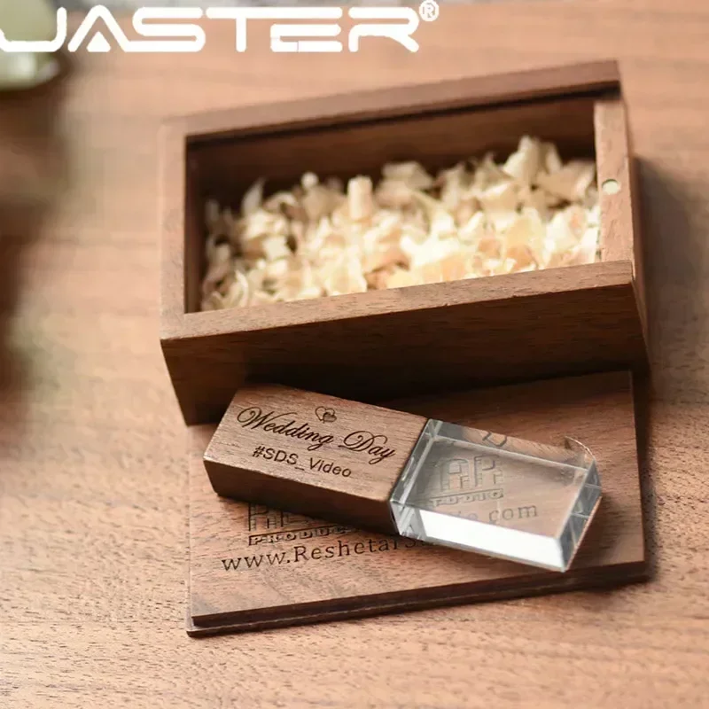USB Flash Drive JASTER Crystal Plus Push-pull Box Maple 16GB 32GB 64GB 128GB Free Custom Logo Pen Drive Creative Business Gifts usb flash drive flash drive