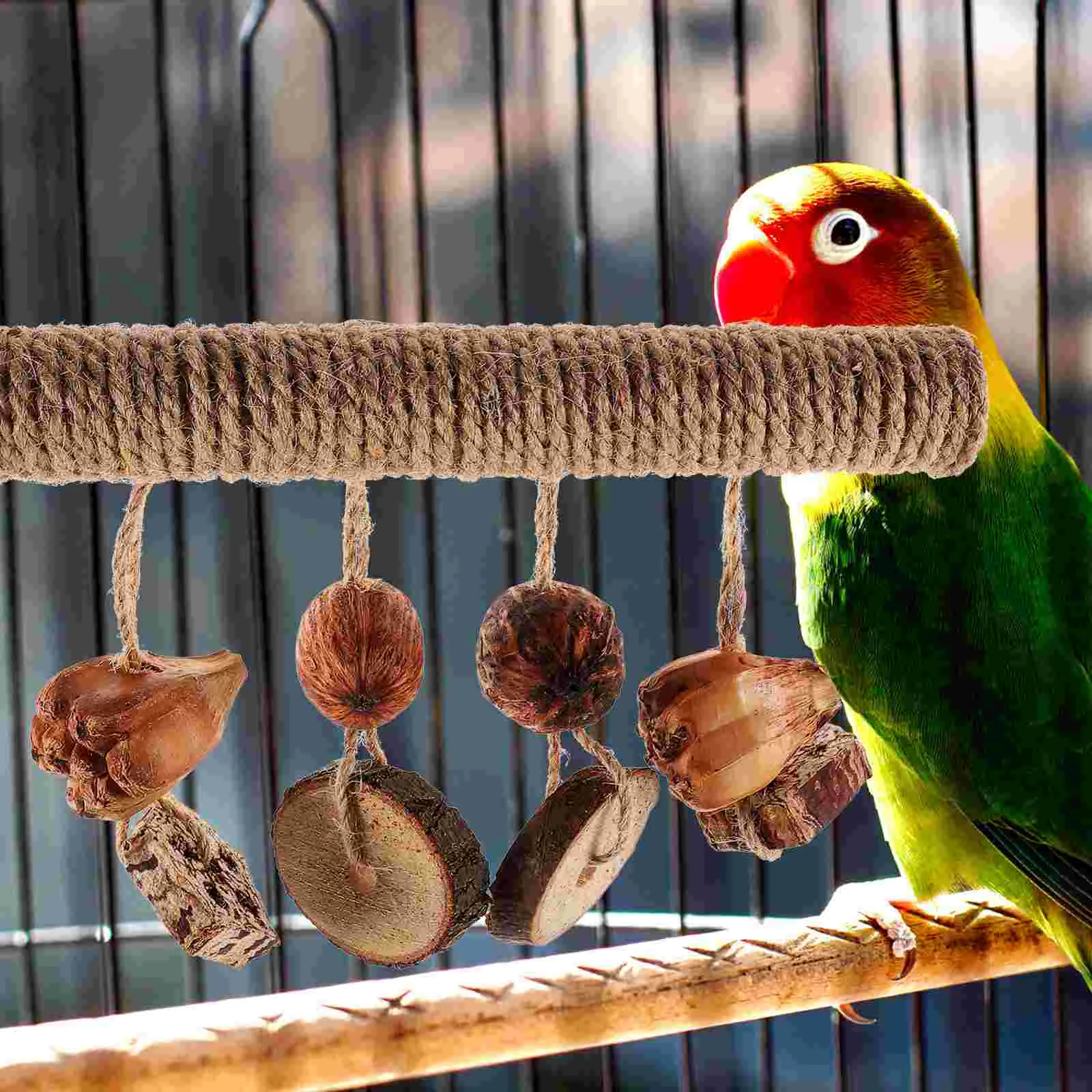 Parrot Toy Bird Stand Chewing Perches for Cage Cockatiels Wooden Birdcage Branches Toys Parakeet