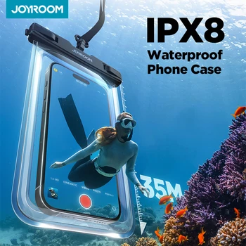 Joyroom Waterproof Phone Pouch Case Bag IPX8 Waterproof Phone Case Dry Bag Phone Swimming Cover Bag for iPhone Up to 7.0 inch
