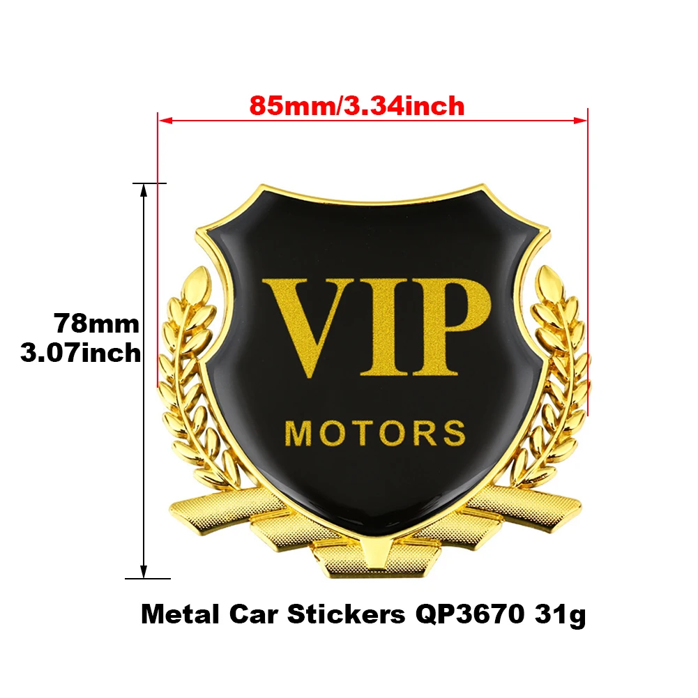 1 Pcs 3D Car Decal Metal Car Leaf Side Fender Luggage Compartment Badge Sticker Decoration Accessories Modified Body Badge