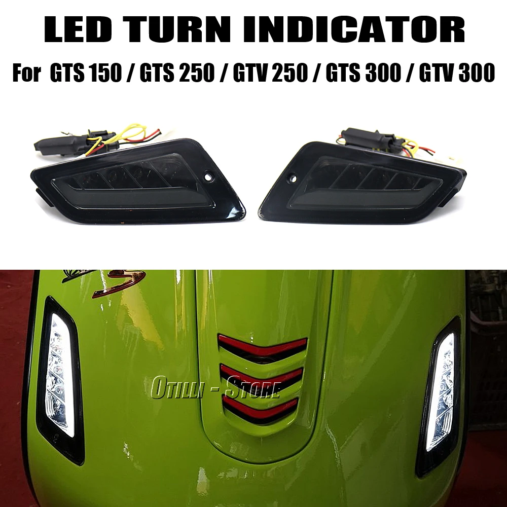 

New LED Turn Signal Light Waterproof Flasher Indicator Rear Lights Lamp For Vespa GTS 300 GTS250 GTS300 GTS150 GTV300 GTV250