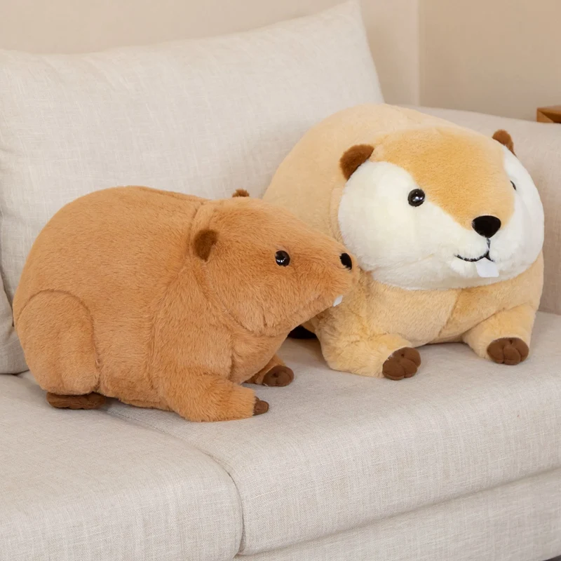 뜨거운 1pc 45cm/60cm 귀여운 Nutria Peluche 장난감 시뮬레이션 동물 인형 Kawaii 비버 플러시 베개 부드러운 생일 장식 선물