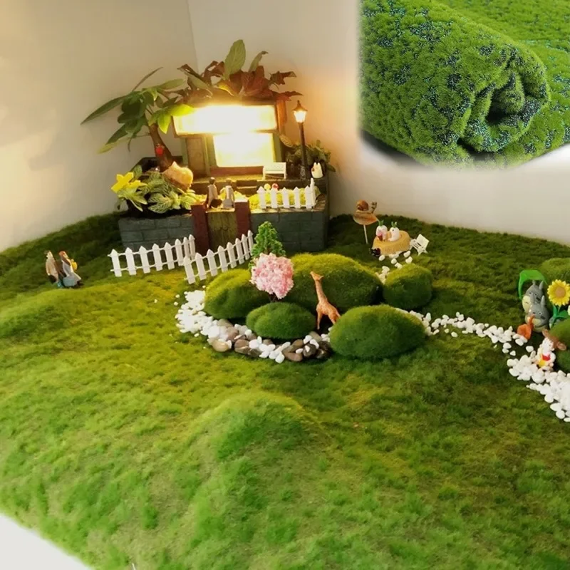 Artificial Moss Turf Grassland Fake Grass Carpet Moss Lawn Rug Artificial Turf Grass for Outdoor Garden Floor Outdoor Decoration artificial grass mats