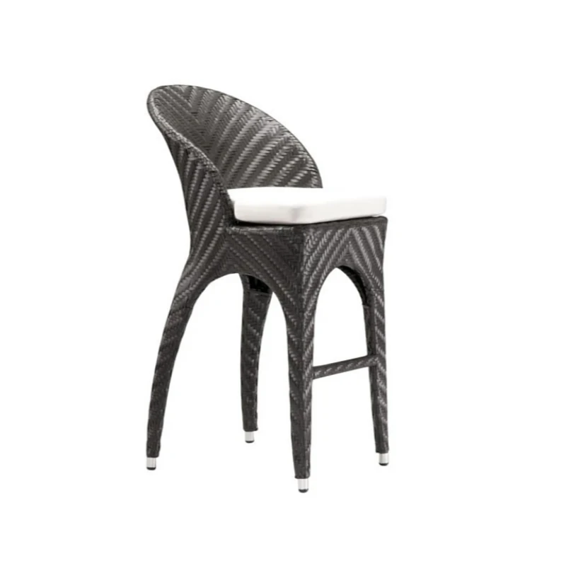 

Kitchen aluminum PE rattan high chiars bar counter stool