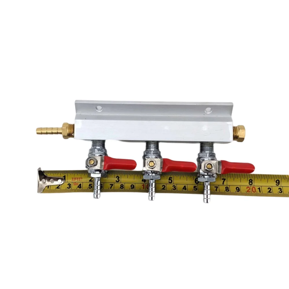 KegLand Gasleitungsverteiler-Splitter, 3 Wege, 6 mm/8 mm Widerhaken/1/4 Zoll Gewinde, Splitter für Bier, Heimbrauen – Detail 3