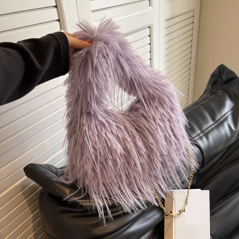 Mao Mao Bag Autumn and Winter 2024 Bag Versatile Plush Messenger Bag Women's Korean Version Shoulder Handbag Bag