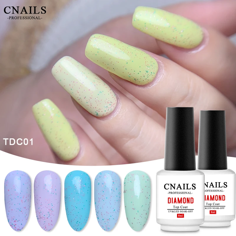 CNails Nail Polish Top Coat Glue 8ml UV LED No Wipe Top Coat Glitter Nail Art Accessories Gel Varnish Soak Off Matte Topcoat 5