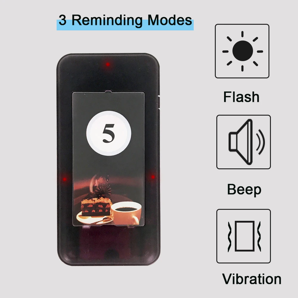ping CTP301 Wireless Restaurant Pager System Call Waiter Restaurant Paging Calling Buzzer 16 Pagers for Cafe Bar Clinic