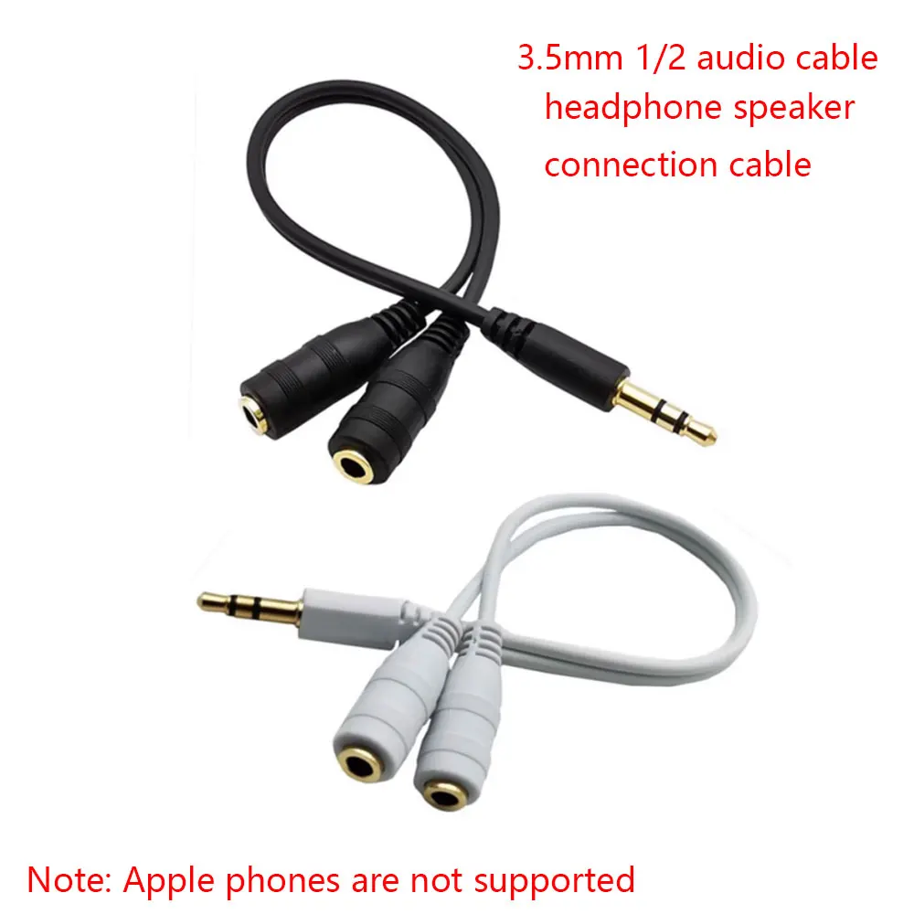 High-Fidelity Audio Headphone Splitter - Dual Female Ports with 3.5mm Extension Cable