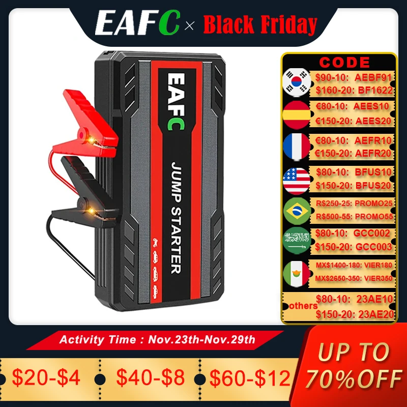 EAFCMiniCarJumpStarterPowerBank400A12Vdispositivodi