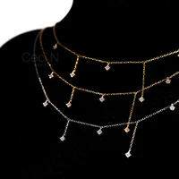 925 Sterling Silver Zircon Star Charms Necklace For Women Choker Elegant Luxury 18k Gold Plated O-Chain Necklace Wedding Jewelry 5