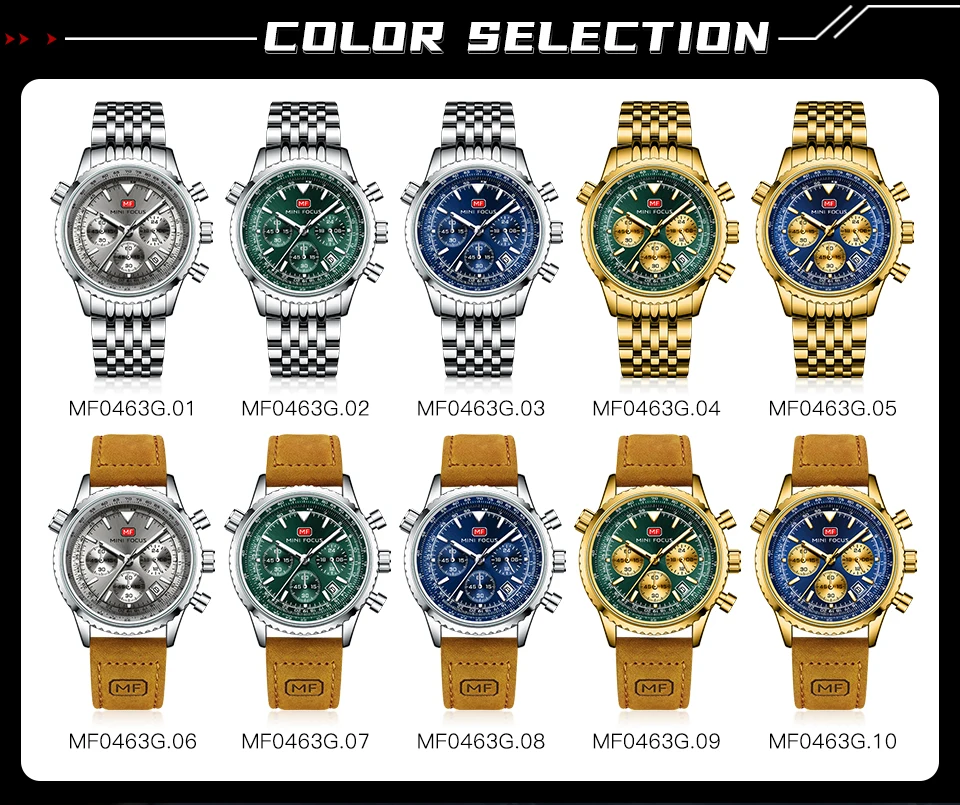 MINI FOCUS Quartz Watch for Men Waterproof_voghion.com