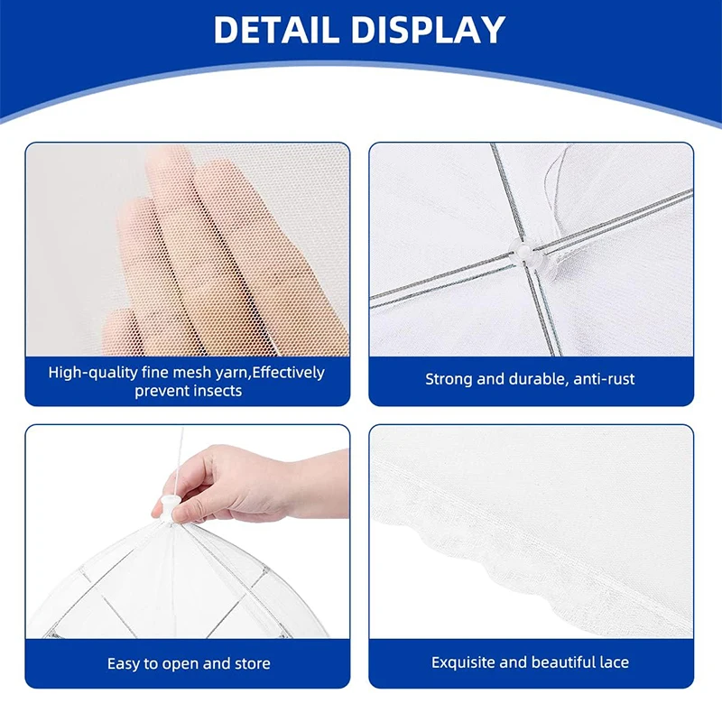 Large Reusable Collapsible Mesh Food Cover Tent Umbrella
