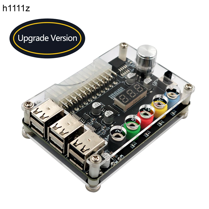 Atx Power Supply Breakout Board Power Module Adapter Connector Botão de Tensão Ajustável Port Usb 2.0 Suporta Qc2.0 Qc3.0 24pin