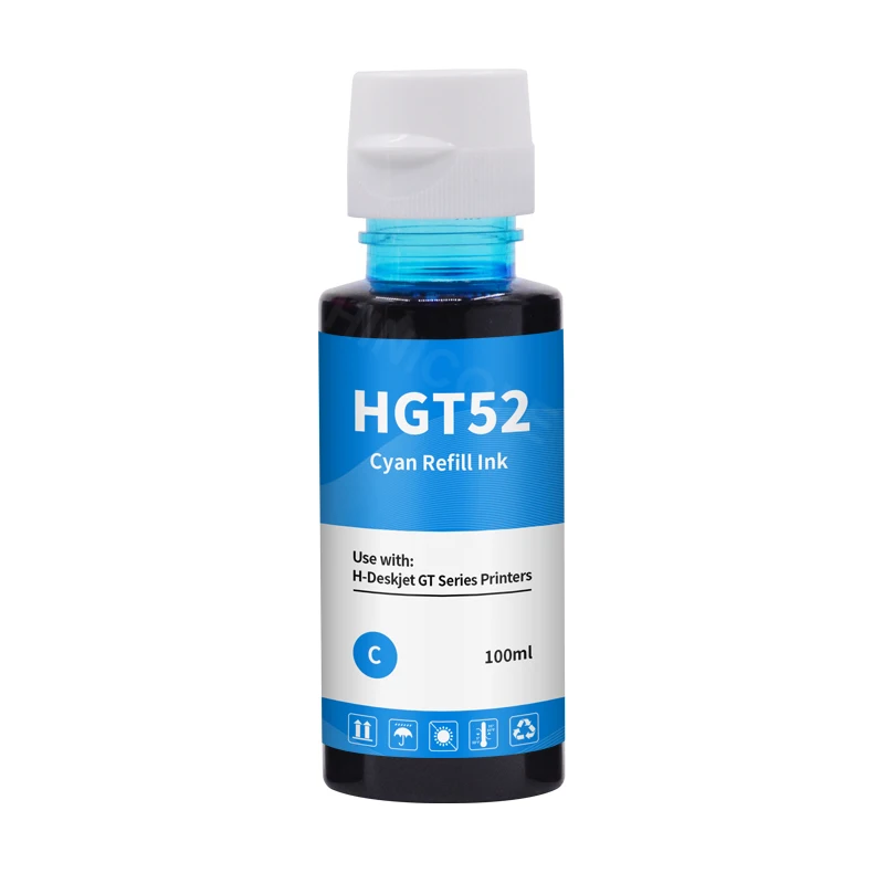 Hinicole GT51 GT52 Dye Ink Bottle For HP DeskJet GT 5810 5820 GT5810 GT5820 51 52 Tank 310 410 318 418 Inkjet Dye Ink Printer