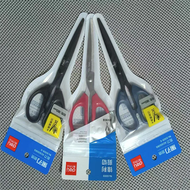 Black Blade Scissors Paper Cutter Stationery Scissors Deli 6009S Stainless Steel for Household Kitchen Office