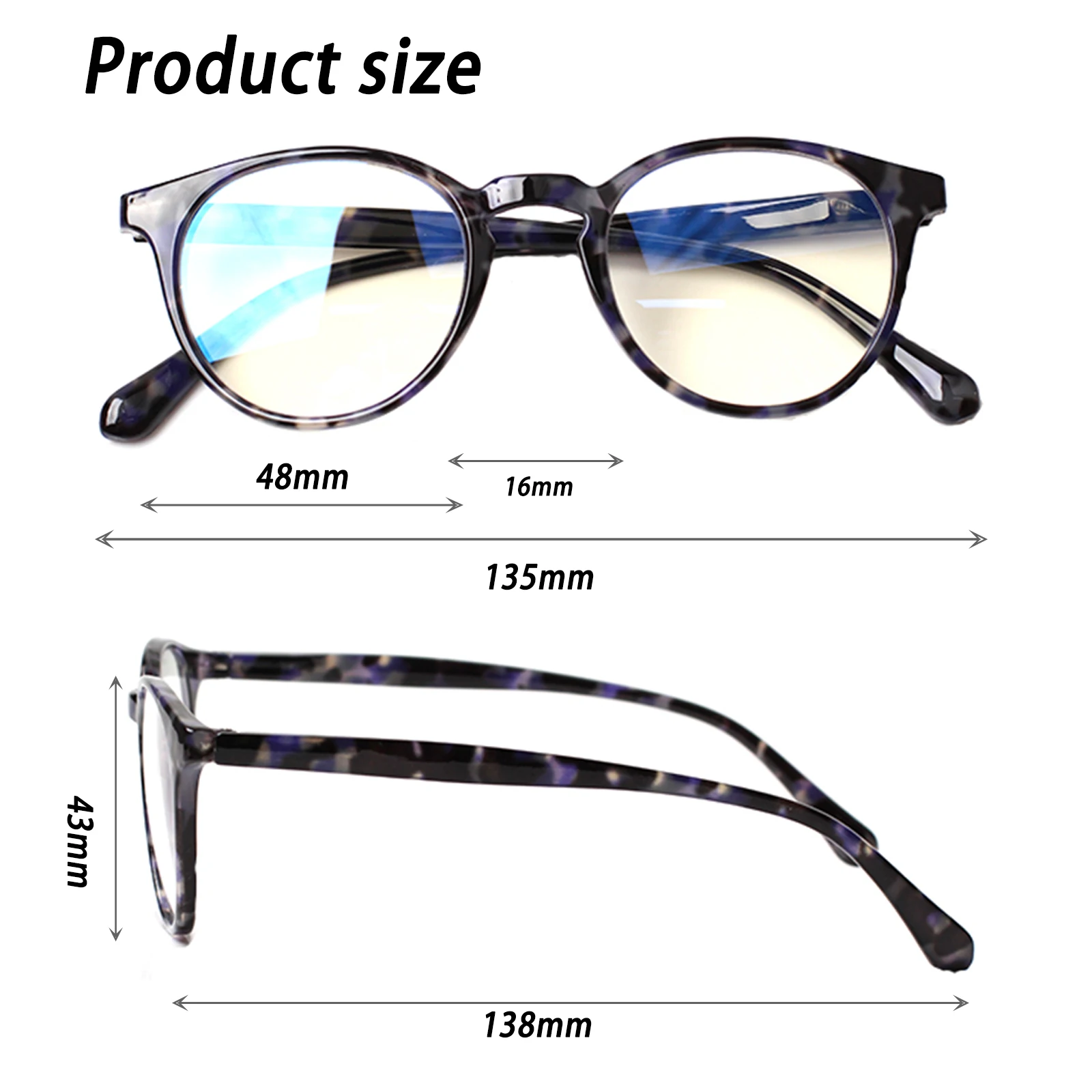 Turezing Reading Glasses Men and Women Blue Light Blocking Fashion Round Print Flower Frame Optical Lenses With Medical Recipe