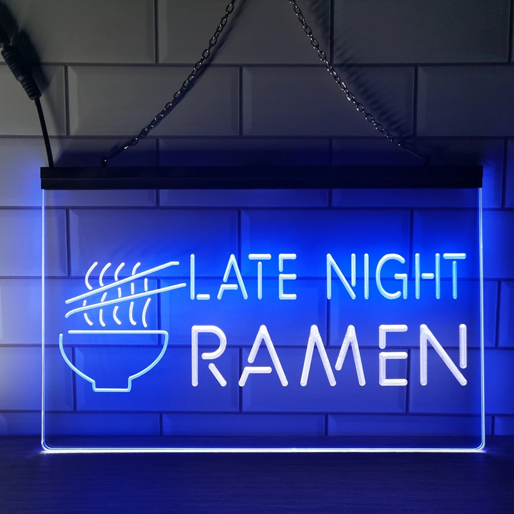 

Late Night Ramen Japanese Food Home Decor New Year Wall Wedding 2 Color Display LED Neon Sign