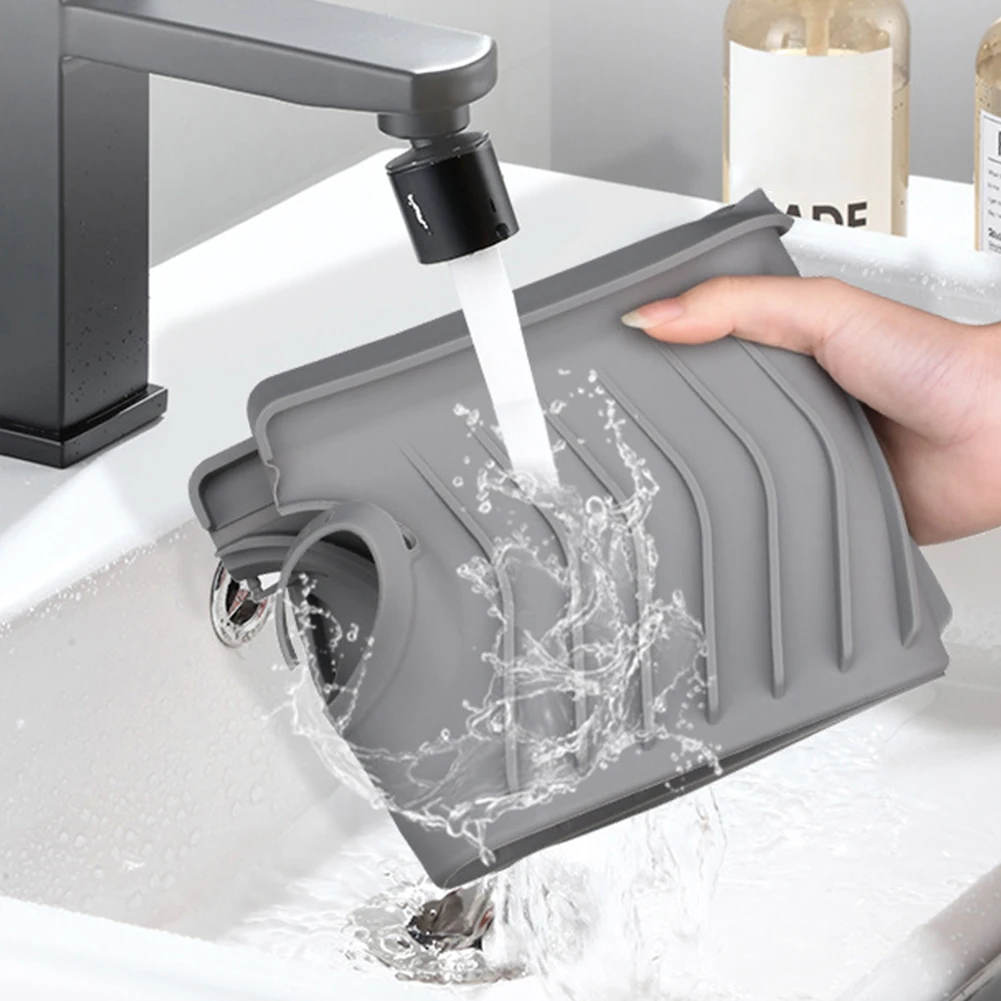 Kitchen Splash Guard Silicone Faucet Mat Sink Faucet Splash Guard Mat Drain Rack Countertop Protector Bathroom Kitchen Accessories