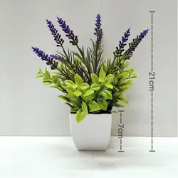 Artificial Flower Bonsai with Potted Decorative Arrangement for Table or Garden Display (A)