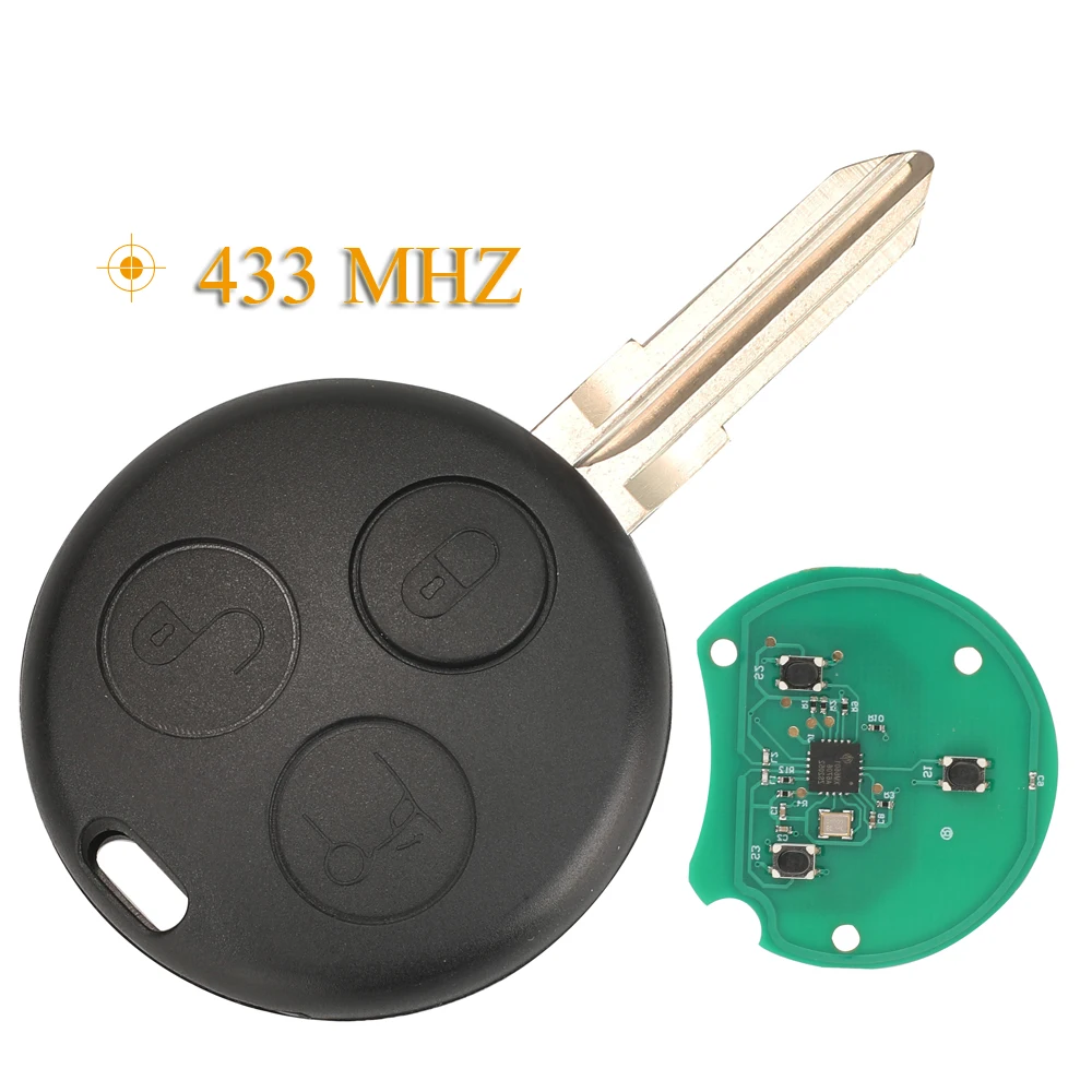 Jingyuqin Smart Remote Car Key Fob 433Mhz Per Mercedes Benz Smart Fortwo Forfour Roadster City Coupe Crossblade Cabrio Roadster