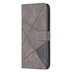 Geometric Flip Leather Wallet Phone Case Cover for Xiaomi Poco C75 5G (GRAY)