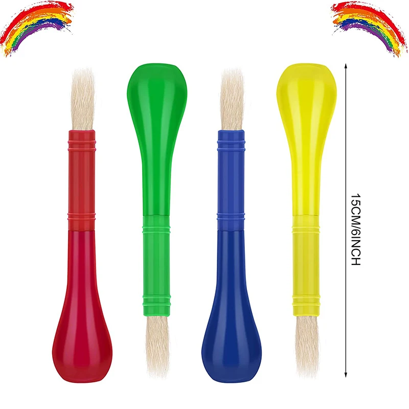 4pcs Kids Paint Brushes Jumbo Children's Artist Bristle Paint Brushes Washable Chubby Toddler Tempera Brushes for Kids Painting 2