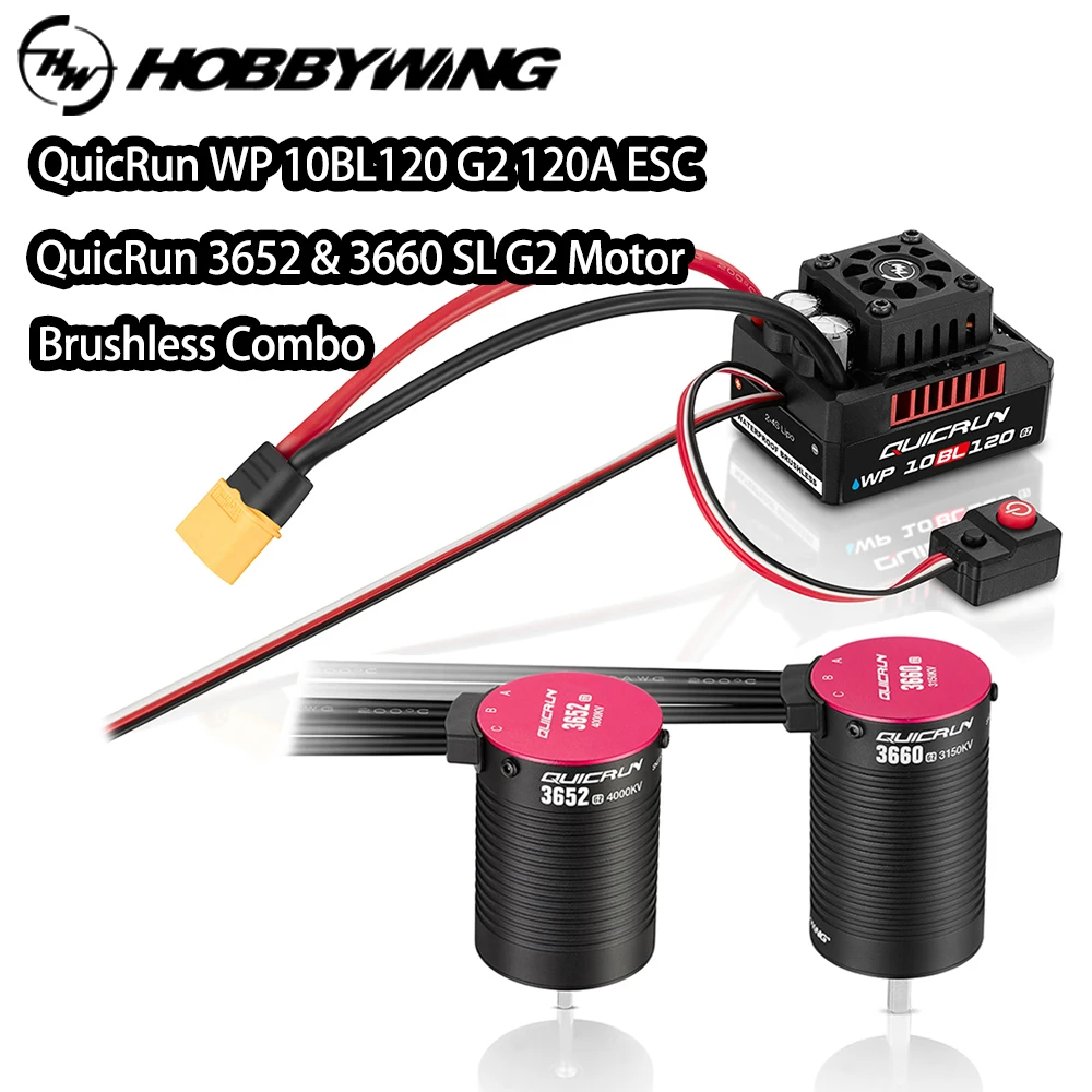 Hobbywing QuicRun 10BL120 G2 ESC/3660SL Motor Combo (3700kV - Foto 10