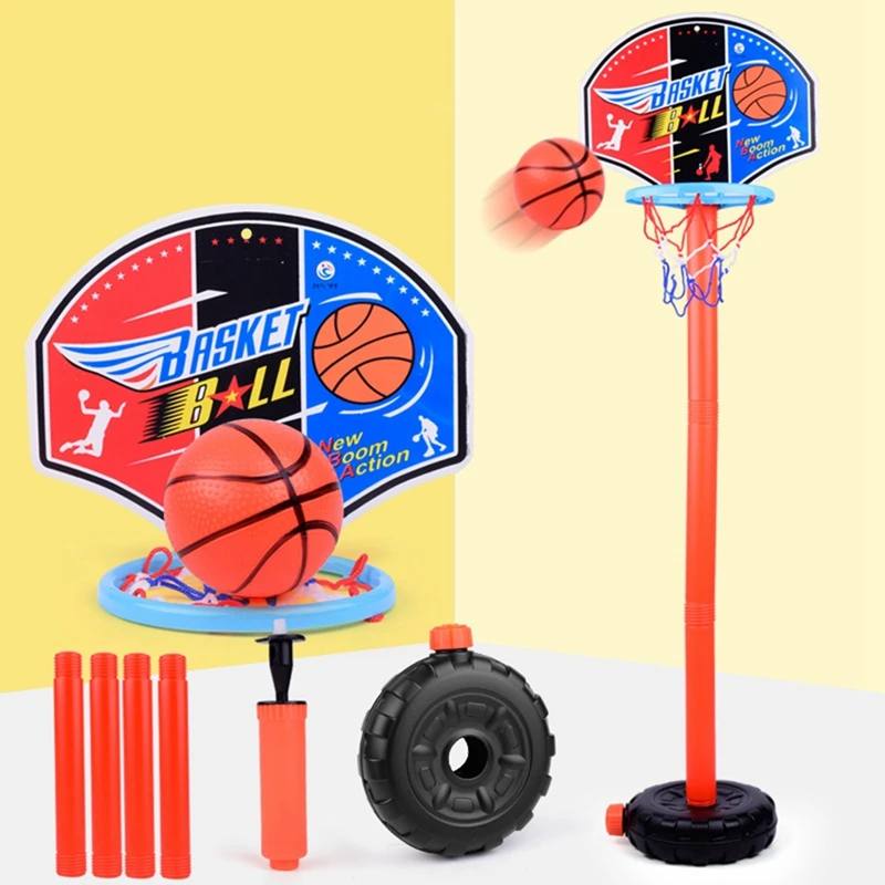 Children Basketball Playing Set Outdoor Sport Adjustable Stand Basket Holder Hoop Goal Game Mini Indoor Boy Kids Basketball Tool basketball hoop basketball stand