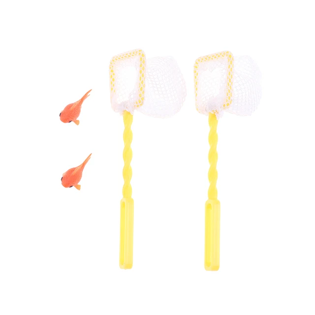 1Set 1:12 Dollhouse Mini Fishing Net Pole Goldfish Garden Beach Pond Doll House Decor Kids Pretend Play Toys 4