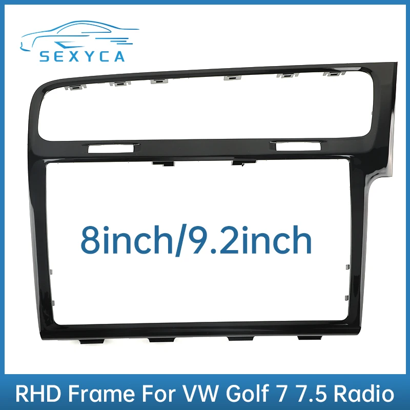 

Piano Black Brushed Silver Radio Frame For VW Golf 7 7.5 Golf Mk7 Mk7.5 8" Inch 9" Inch Screen Bezel MIB Plates Decorative RHD