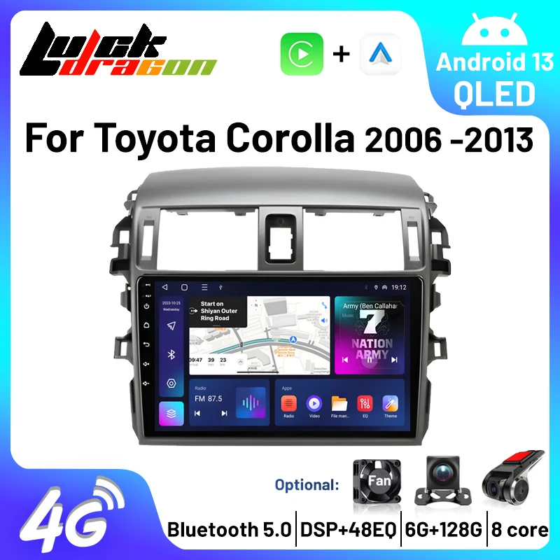 

Carplay Android Auto for Toyota Corolla E140/150 2006 2007-2013 Multimedia Automotive Subwoofer Autoradio Android DSP 4G Player