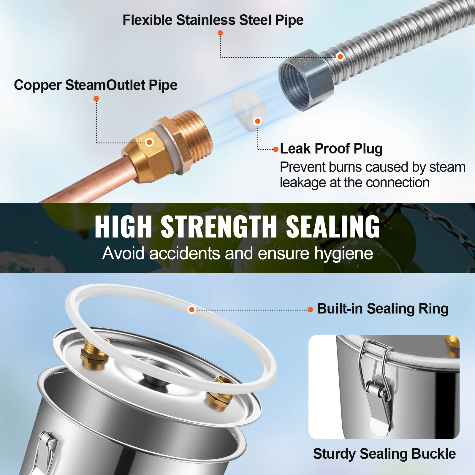 SucceBuy Alcohol Still 3 Gal Stainless Steel Water Alcohol Distiller w/Copper Coil for Fast Cooling Dual Condenser Distiller Kit