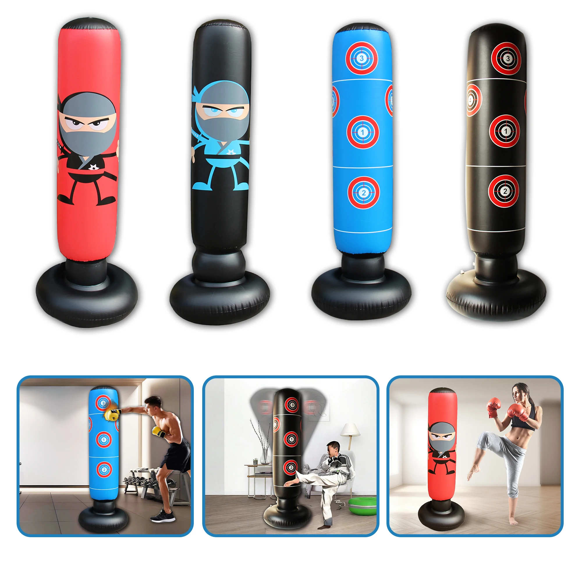 Standing PVC Punching Bag 160cm for Adults and Kids