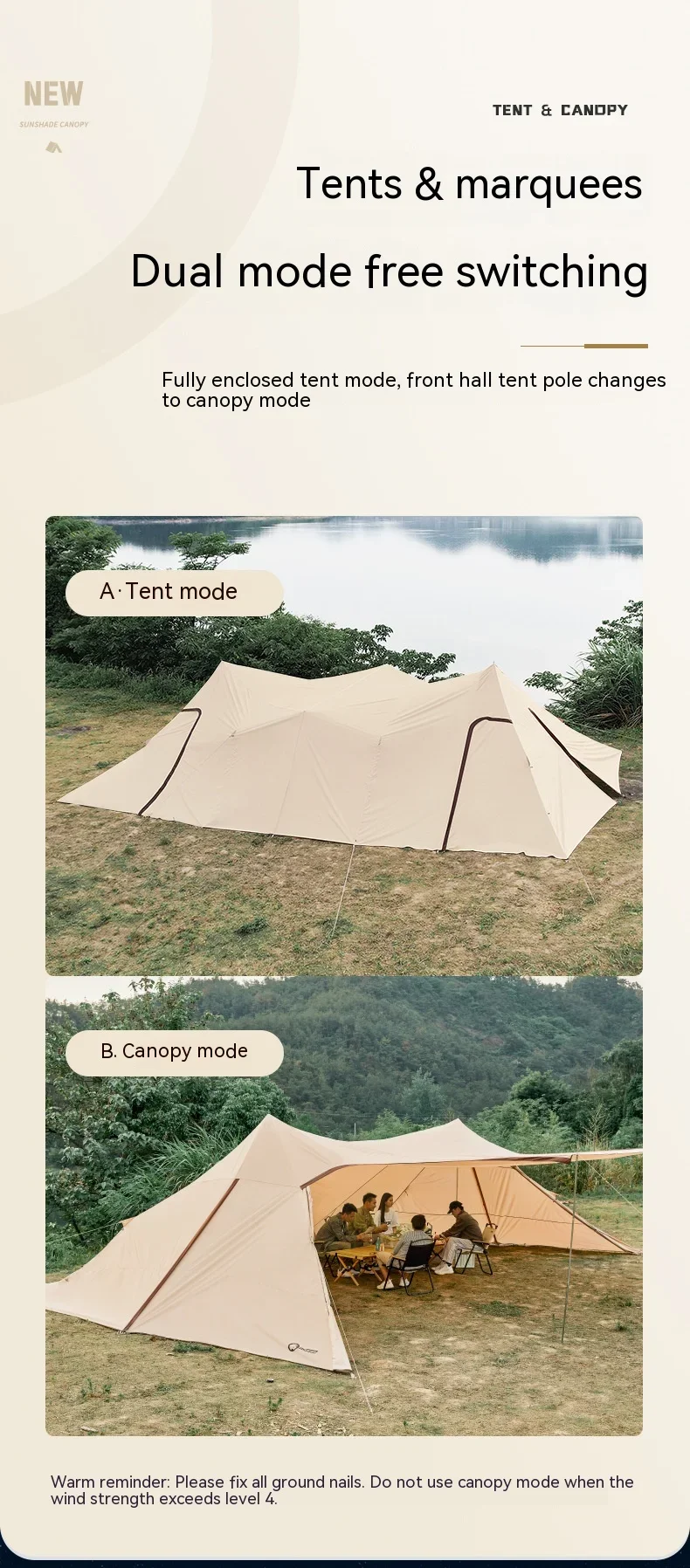 Outdoor Camp Canopy Cloud Cover A Tower Canopy Tent Outdoor Large Camping Camping Rainproof Sun images - 6