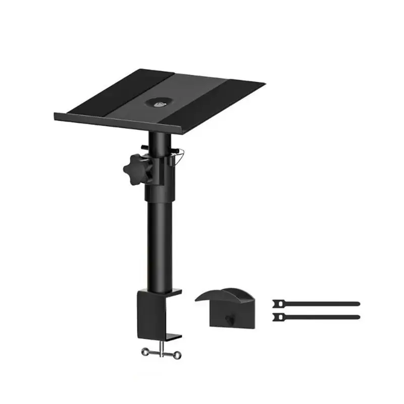 AT82-스튜디오 모니터용 데스크탑 플랫폼 클램프 마운트 스피커 스탠드 스튜디오급 컴퓨터 스피커용 높이 조절 가능