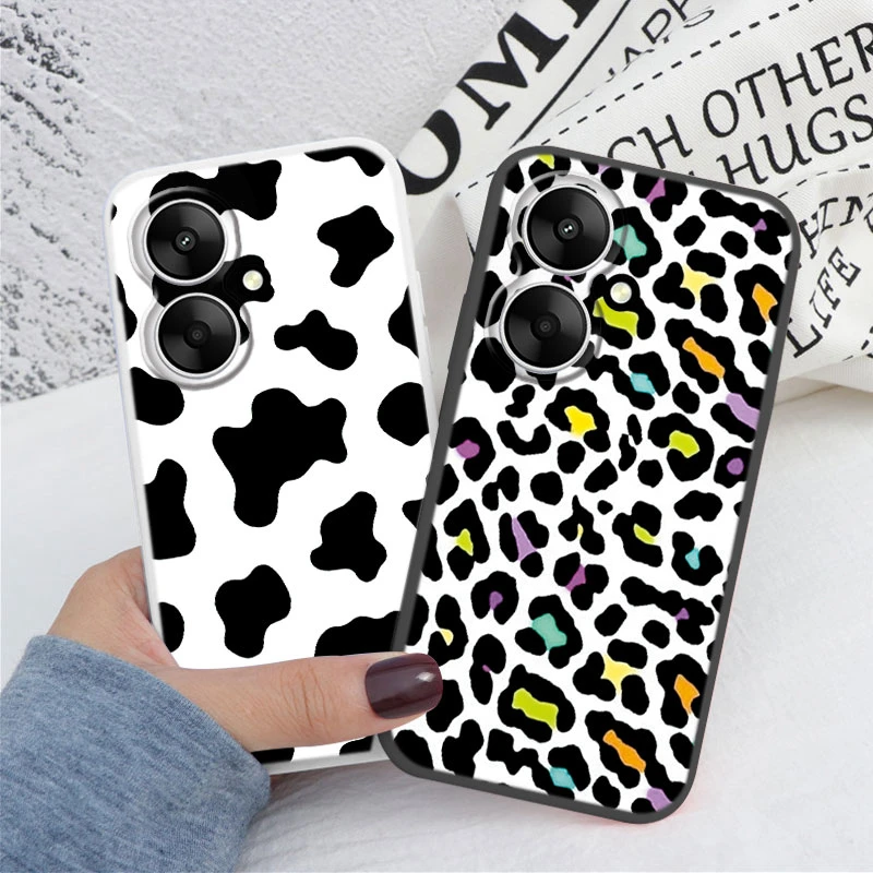 Leopard Print Shockproof Soft Silicone Phone Case Cover for Xiaomi Redmi 13C 5G 6.74