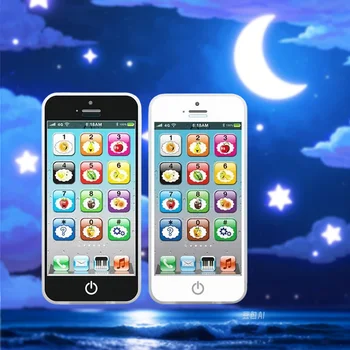 Telefono di simulazione per bambini Giocattoli educativi precoci musicali per bambini Cellulare per apprendimento dell'inglese con giocattolo vocale mobile con suono leggero