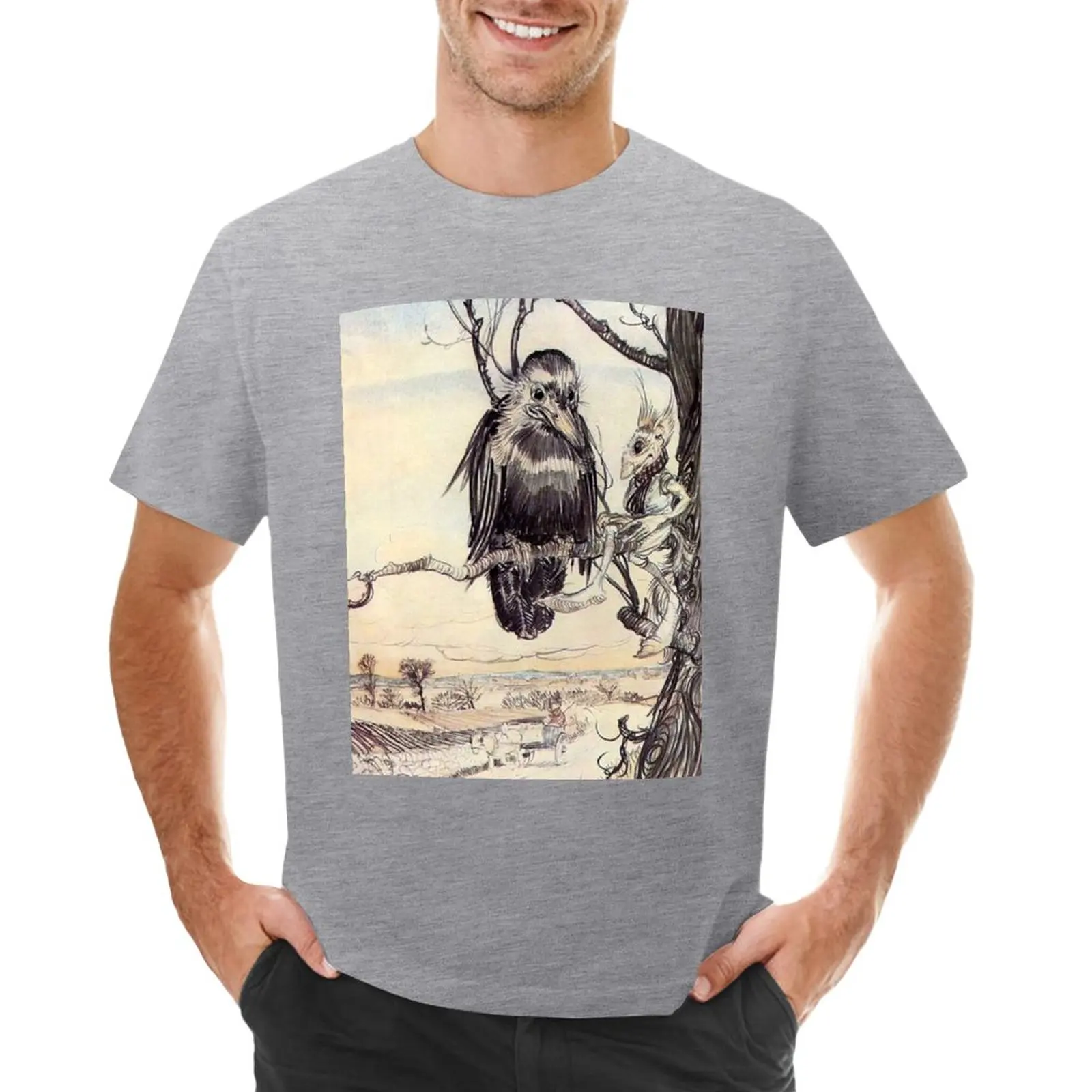 

The Gossips - Arthur Rackham T-Shirt summer tops animal prinfor boys summer clothes anime Short sleeve tee men