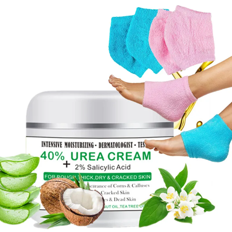 

100g Herbal Anti Crack Foot Cream Oil Anti-Drying Repair Cream Removal Dead Skin Hand Feet Care (with 2 pairs Gel Sock Option)