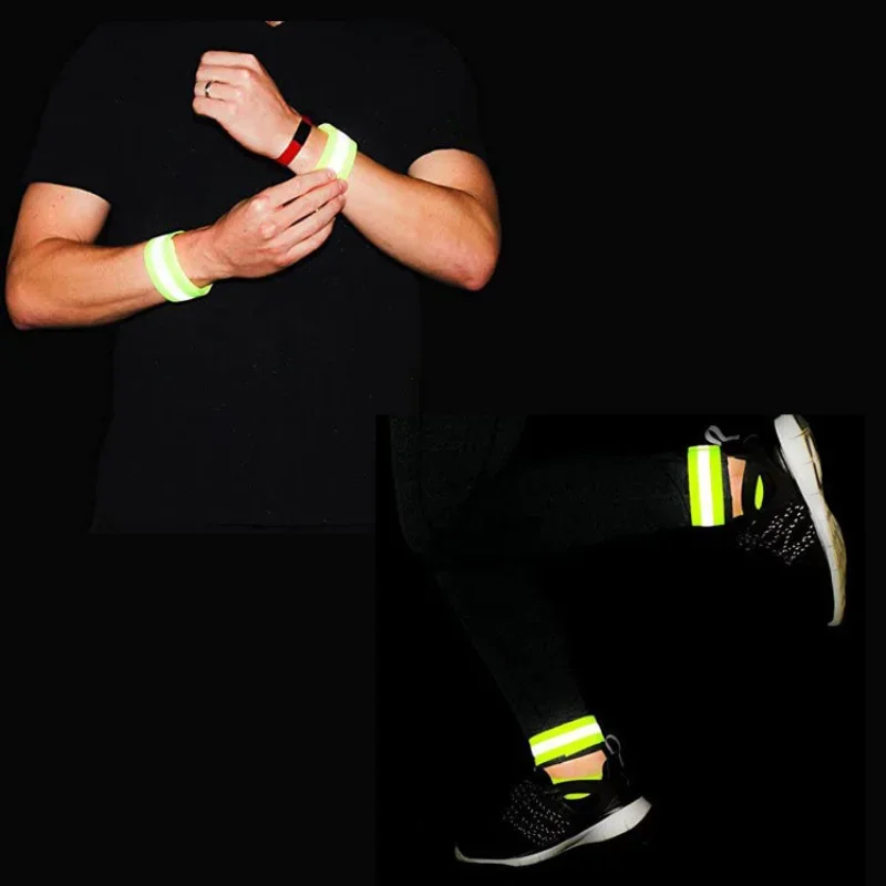 Elasticated Reflective Safety Bracelet Outdoor Sports Night Running Cycling Jogging Warning Reflector Tape Arm Band Wristband Reflective Tape Bands Reflective Tape