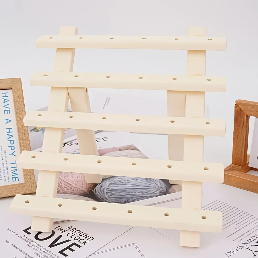 30 Roll Wooden Thread Holder Self-standing Sewing Thread Organizer for Sewing Embroidery