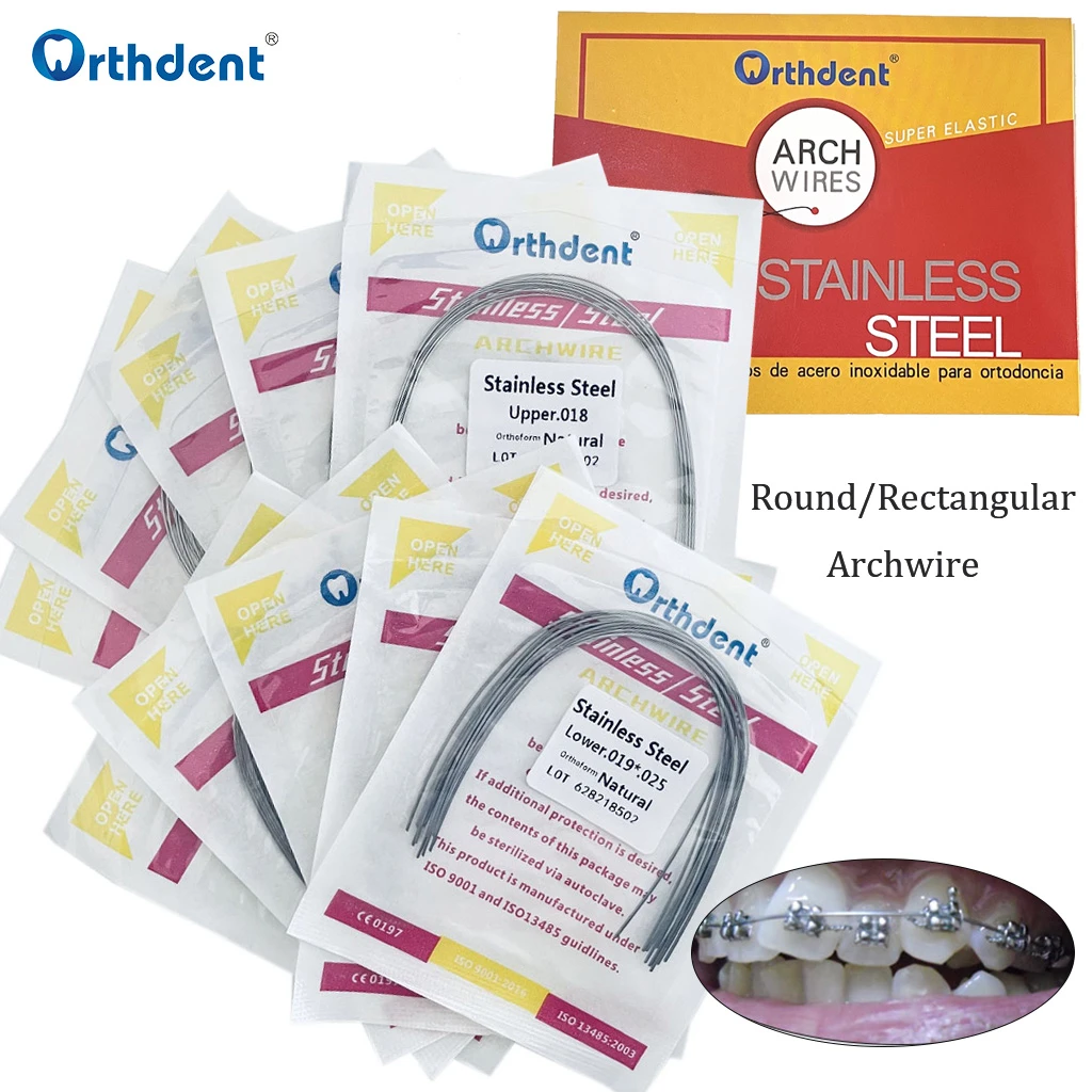 100 Pcs Dental Stainless Steel Wire Orthodontic Arches Super Elastic