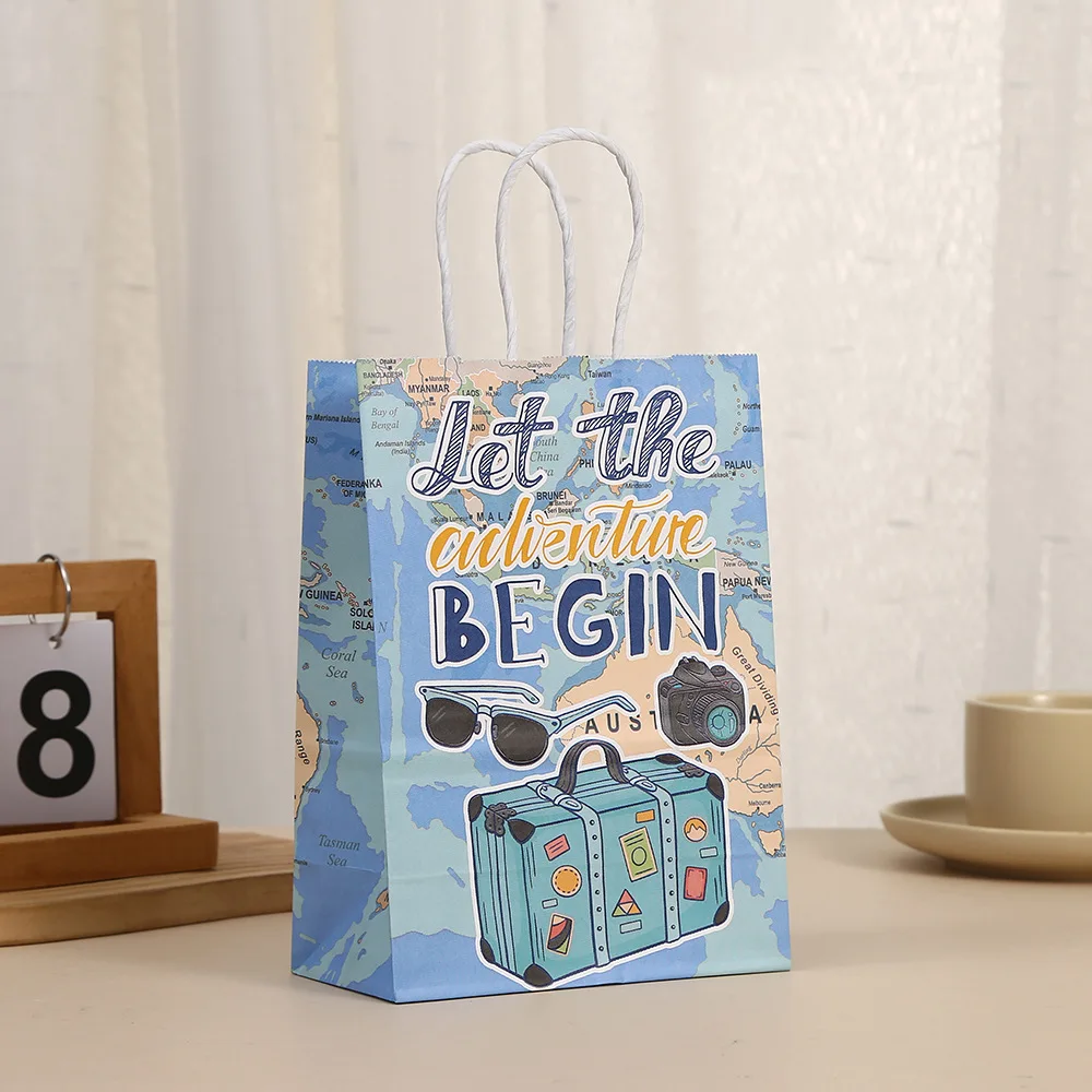 Adventure Awaits Gift Bag Set - Large Forest Theme With Card & Tissue